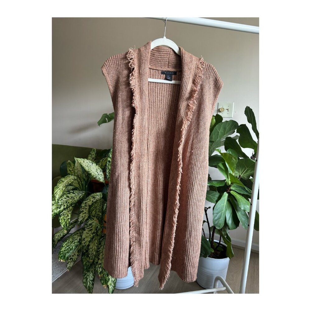 NWOT  Tahari Tan Open-Front Cardigan - Picture 2 of 5